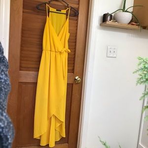 !Charity Sale! Hi lo faux wrap yellow spring dress